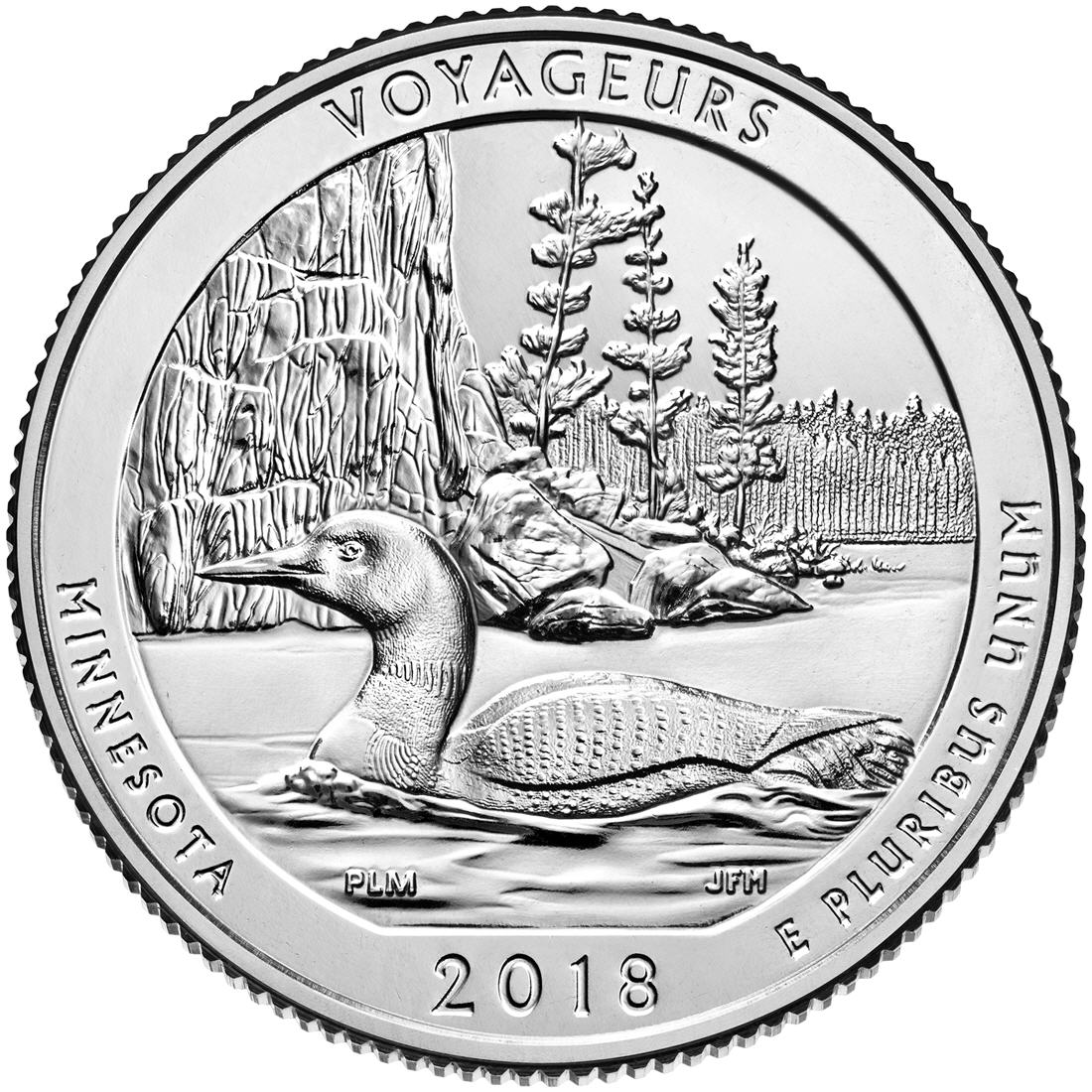 2018 Quarter USA Voyageurs National Park Minnesota Reverse