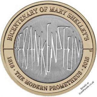 2018 Two Pound Coin Frankenstein Reverse