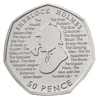 2019 50 Pence Coin Sherlock Holmes Reverse