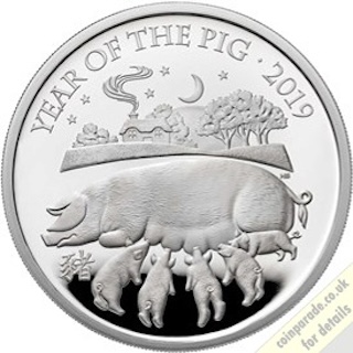 2019 Lunar Year of the Pig Silver Proof 1oz Reverse