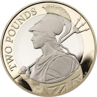 2019 Two Pound Proof STandard Reverse