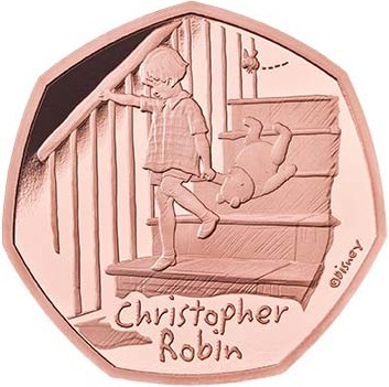 2020 Fifty Pence Christopher Robin Gold Reverse