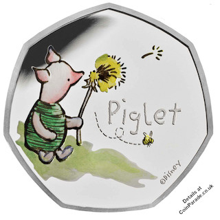 2020 Fifty Pence Piglet Colour Reverse