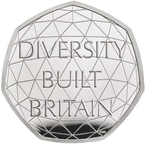 2020 Fifty Pence Silver Proof Celebrating British Diversity Reverse