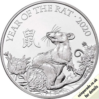 2020 Five Pound Lunar Year of Rat BU Reverse