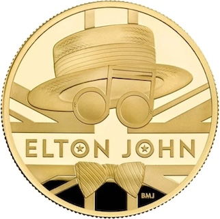 2020 Five Pounds Gold Elton John Reverse