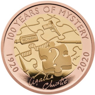 2020 Gold Two Pound Agatha Christie Reverse