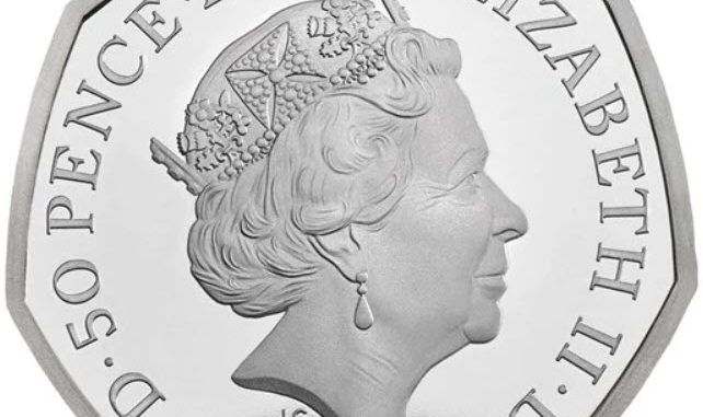 2020 Silver Proof 50p Hylaeosaurus Obverse