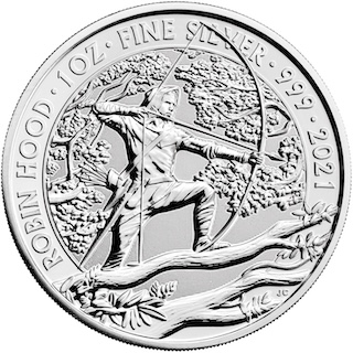2021 1oz Silver Robin Hood Reverse RM