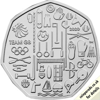 2021 Fifty Pence Team GB BU Reverse