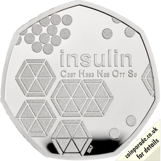 2021 Fifty Pence Team Insulin Silver Proof Reverse