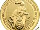 2021 Queens Beasts White Greyhound Gold Quarter Ounce Reverse