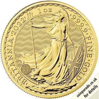 2022 Gold Britannia 1oz Reverse