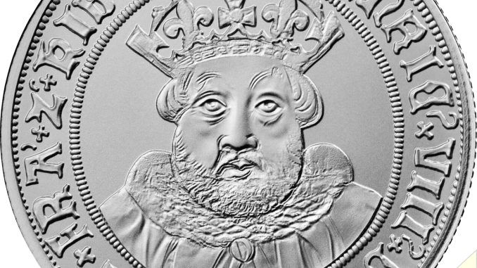 2023 British Monarchs Henry VIII Five Pounds 2oz Silver Proof Reverse