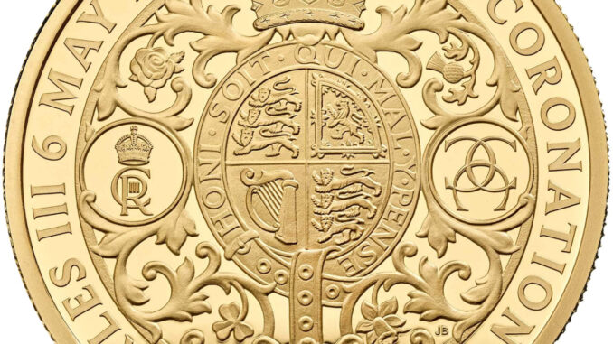 2023 Charles III Coronation 1oz Gold Proof Reverse