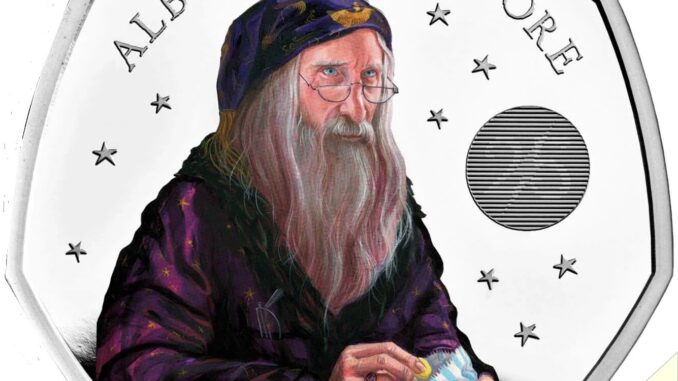 2023 Fifty Pence Albus Dumbledore Silver Proof Colour Revers