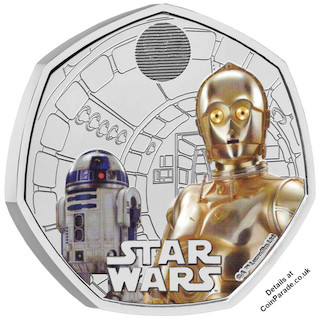 2023 Fifty Pence Star Wars R2D2 C3PO Reverse