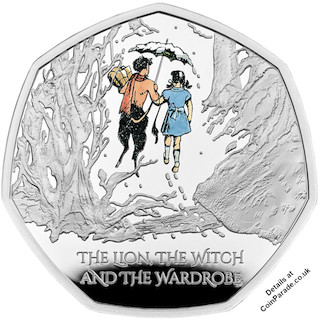 2023 Fifty Pence The Lion the Witch and the Wardrobe Silver Proof Reverse