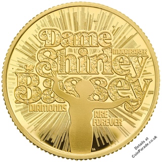 2023 Five Pounds Shirley Bassey Gold Quarter Oz Charles III Reverse RM