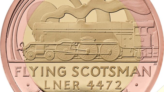 2023 Two Pound Flying Scotsman Gold Proof Reverse