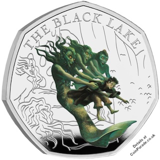 2024 Harry Potter Black Lake 50p Silver Proof Colour Reverse RM