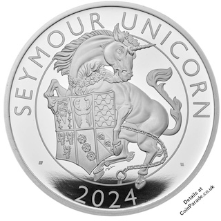 2024 Two Pound Tudor Beasts BU Seymour Unicorn Reverse