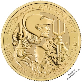 2025 Britannia and Liberty 1oz Gold Bullion Reverse RM