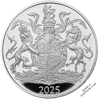 2025 Coat of Arms £5 Silver Proof Reverse RM