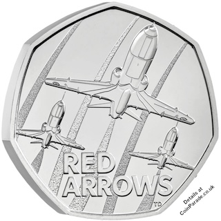 2025 Red Arrows 50p BU Reverse RM