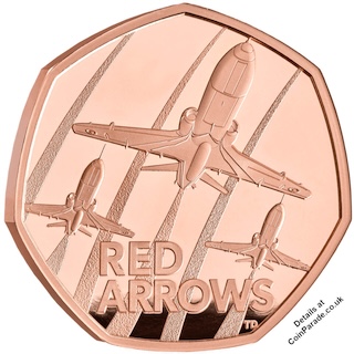 2025 Red Arrows Gold 50p Reverse