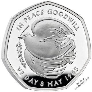 2025 VE Day 80th Anniversary 50p Silver Reverse RM 2025 VE Day 80th Anniversary 50p Silver Reverse RM