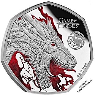 2026 Game of Thrones Fire 50p Silver Reverse RM