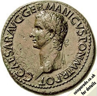 37AD-38AD Sestertius Gaius Caligula Obverse