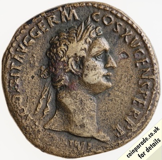 90AD-91AD Sestertius Domitian Obverse